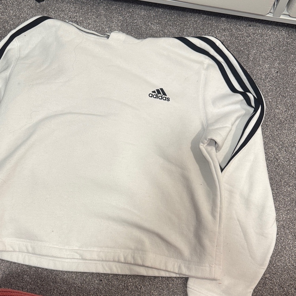 Adidas Classic White Crewneck with Black Accents